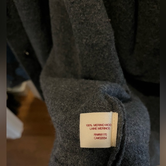 Women’s Ruby24 Wool Coat, Charcoal Gray with Floral Pattern  - Mediumn - Picture 8 of 8